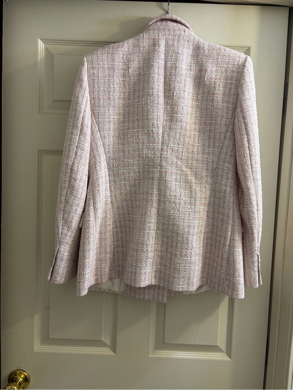 Zara Cream Tweed Double-Breasted Blazer - Picture 7 of 7